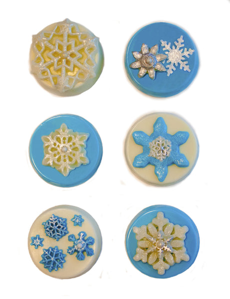Image of chocolate covered oreos with a fun snowflake design as a holiday or christmas cookie delivery gift from Benedict Treats