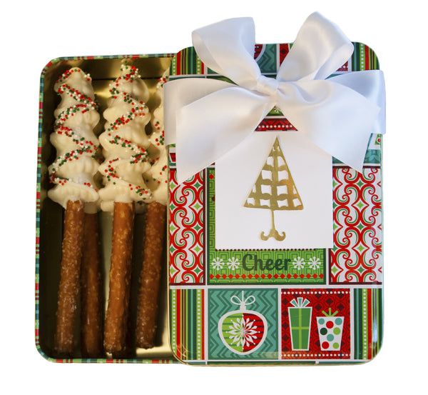 Good Little Gifts ~ White Chocolate Christmas Tree Pretzel Rods