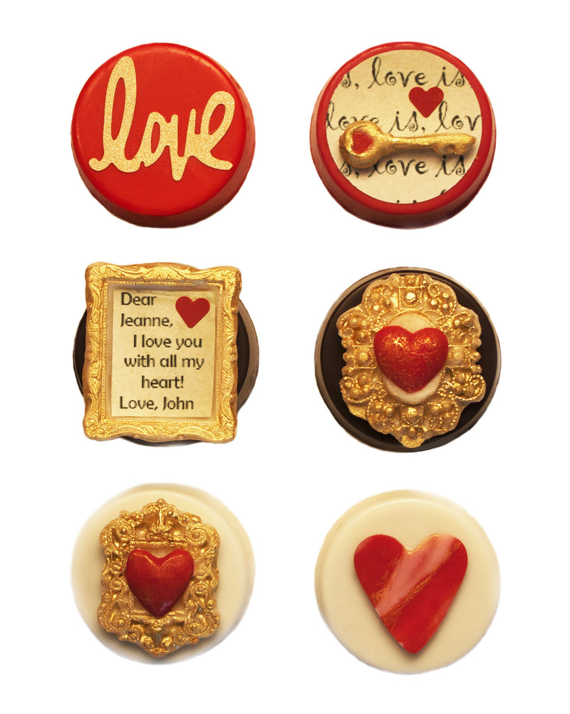 Image of gorgeous personalized Valentine's Day chocolate covered Oreos® from Benedict Treats 